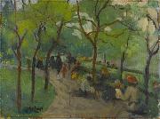 George Benjamin Luks Prospect Park oil on canvas